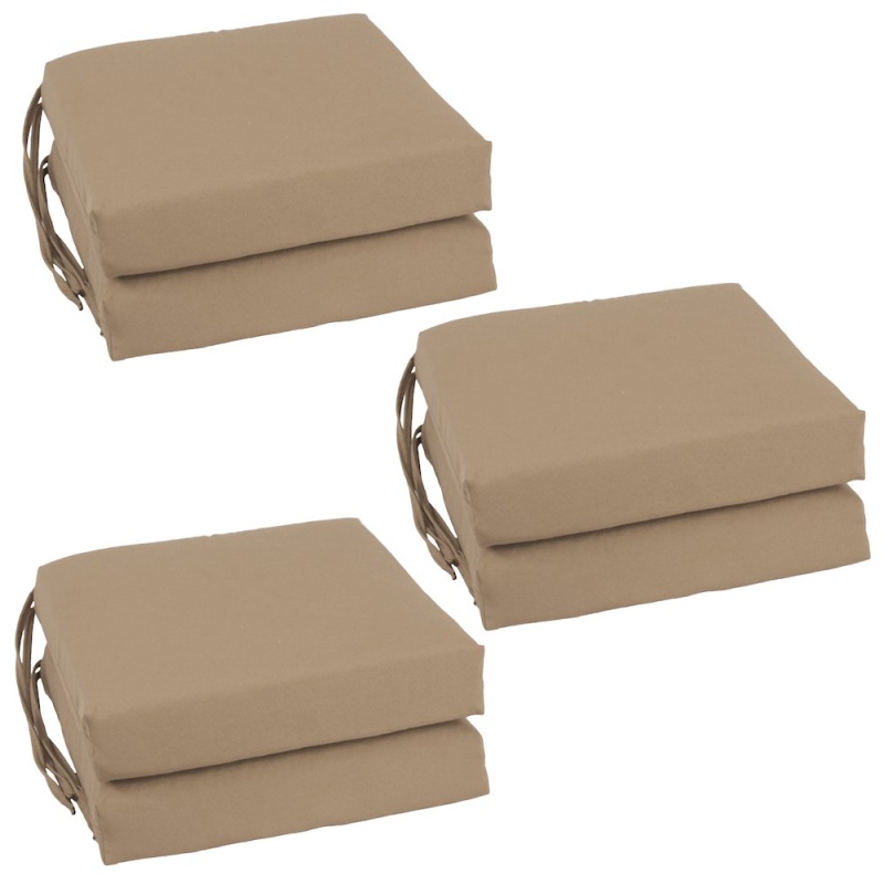 16-Inch Twill Indoor Square Chair Cushions (Set of 6)