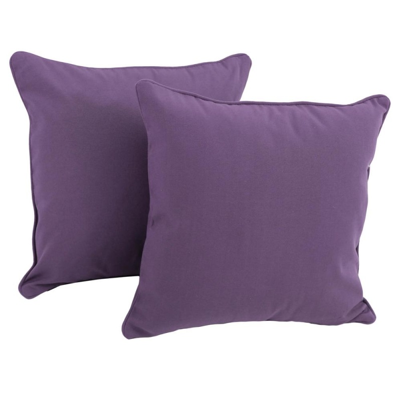 18-Inch Double-Corded Solid Twill Square Throw Pillows With Inserts (Set Of 2) 9810-Cd-S2-Tw-Gp