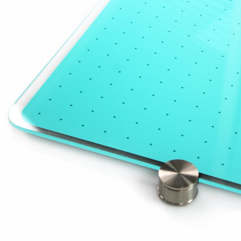 Teal Multi-Purpose Grid Glass Dry Erase Board 24" X 36"