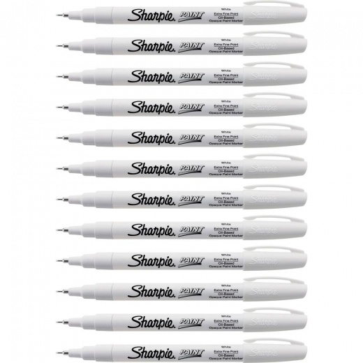 Sharpie Extra Fine oil-Based Paint Markers - Extra Fine Marker Point -  Black Oil Based Ink - 12 / Box