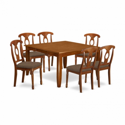 East West Furniture 7 Pc Formal Dining Room Set for 6 - Dining Table and 6 Dinette Chairs