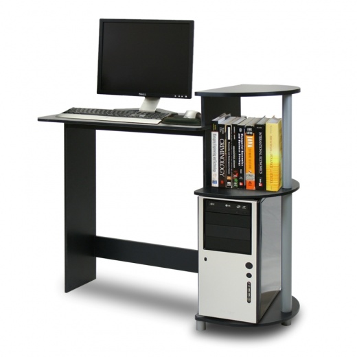 Furinno Compact Computer Desk, Black/Grey