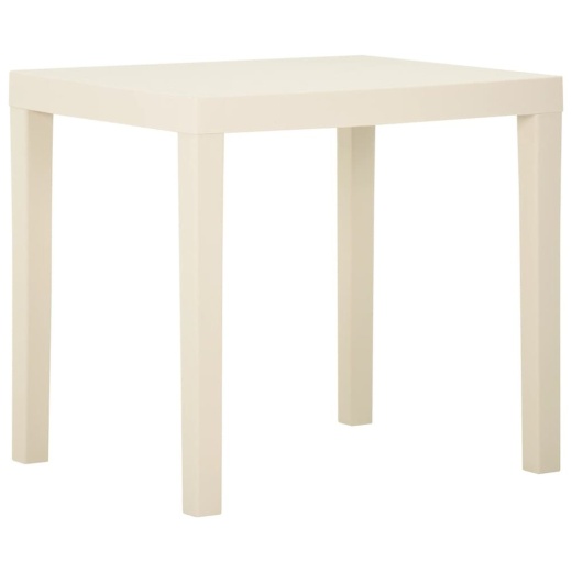Garden Table White Plastic Standard Lightweight Rectangular