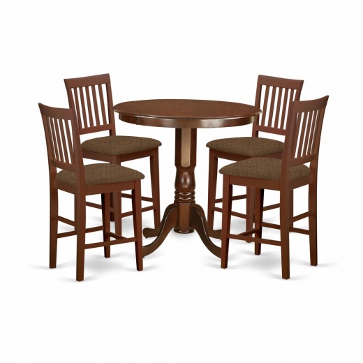 5 Pc Pub Table Set - Counter Height Table and 4 Dining Chairs