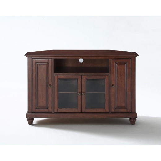 Cambridge 48" Corner TV Stand in Mahogany Finish