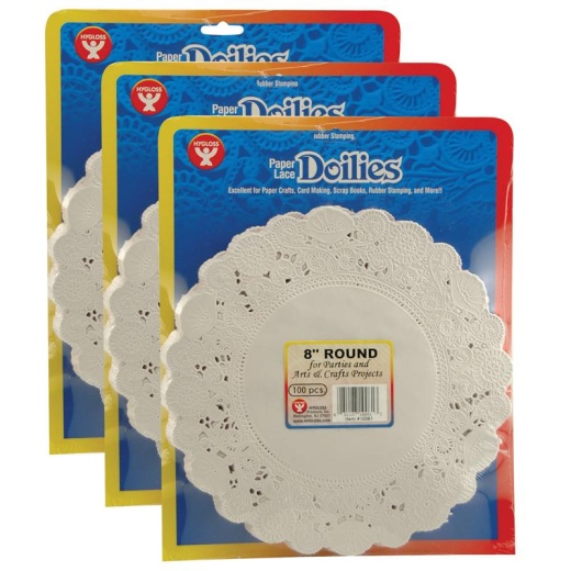 Round Paper Lace Doilies - White - 8 Inch - Pack of 300