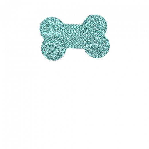 Dog Bone Houndstooth Bright - Turquoise 22"X34"