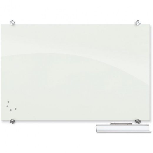 Best-Rite Visionary Magnetic Glass Board, Frameless, White Glossy, 36 x 24 inch
