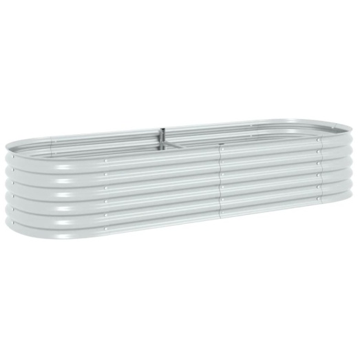 Vidaxl Garden Raised Bed 94.5"X31.5"X17.3" Galvanised Steel Silver, 45518