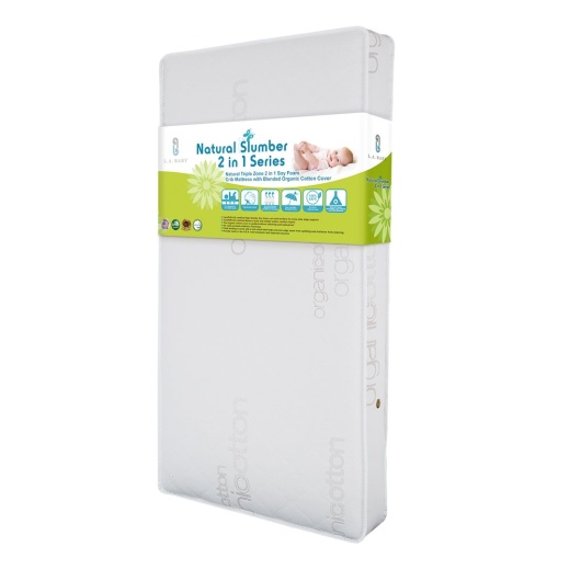 La Baby 2-In-1 Dual Sided Foam Crib & Toddler Mattress With 100% Organic Cotton Top Layer On Waterproof Cover