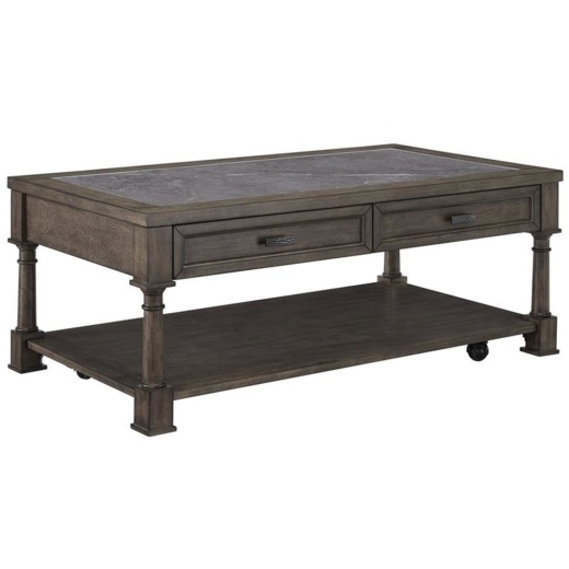 Riverdale Rd Traditional Rectangular Cocktail Table Gray Flannel/Slate