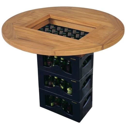 Vidaxl Beer Crate Tabletop Teak 27.6" 3807