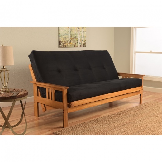 Monterey Frame-Butternut Finish-Suede Black Mattress
