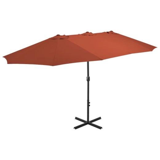 Vidaxl Outdoor Parasol with Aluminum Pole 181.1"x106.3" Terracotta 4872