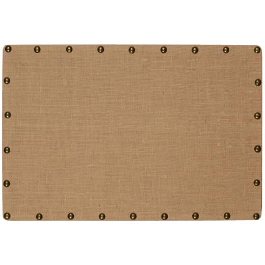 Linon Burlap Nailhead Bulletin Board - Medium