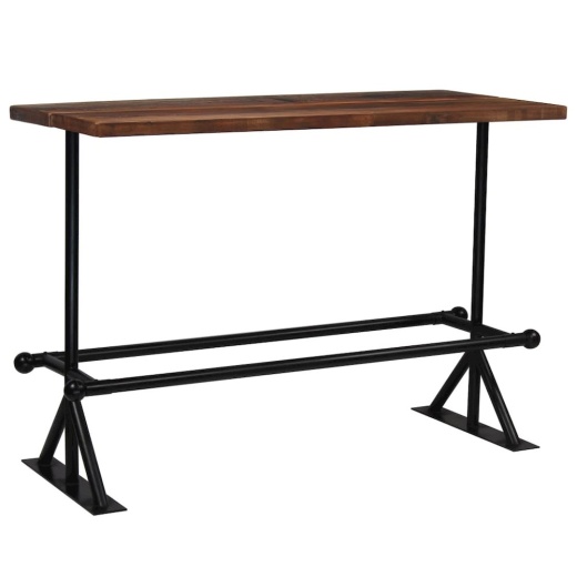 Vidaxl Bar Table Solid Reclaimed Wood Dark Brown 59.1"X27.6"X42.1"