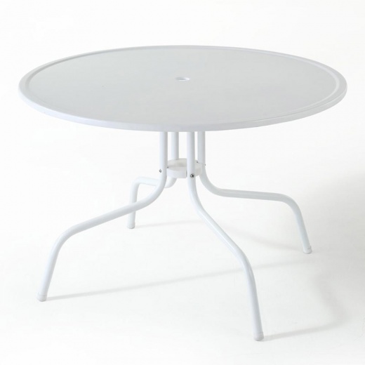 Griffith 39" Outdoor Metal Dining Table White Satin