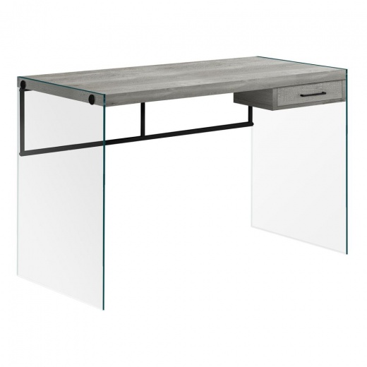 Monarch Computer Desk, Home Office, Laptop, Storage Drawers, 48L, Work, Grey Laminate