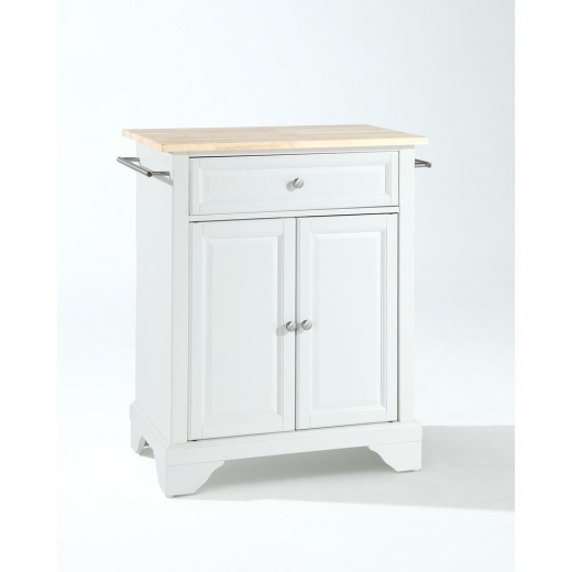 Buy Lafayette Wood Top Portable Kitchen Island/Cart White/Natural by Crosley Furniture