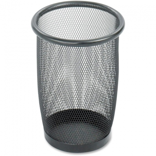 Safco Round Mesh Wastebaskets - 3 Quart Capacity, Steel, Black (Qty 3)