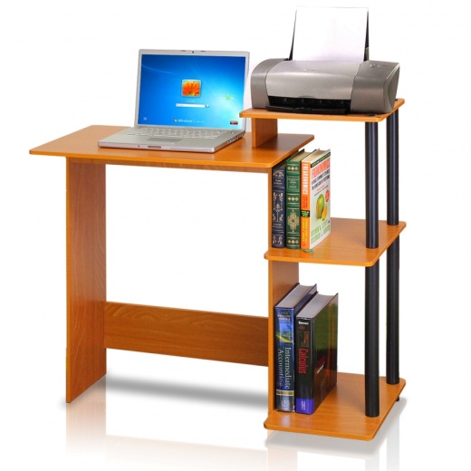 Efficient Home Laptop Notebook Computer Desk, Light Cherry/Black by Furinno