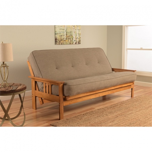 Monterey Frame-Butternut Finish-Linen Stone Mattress