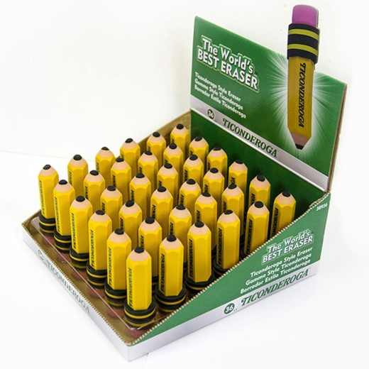 Ticonderoga Pencil Shaped Erasers, Pack of 36