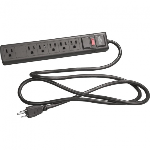 Balt Seven-Outlet Electrical Assembly With Winder, 25-Foot Cord, Black