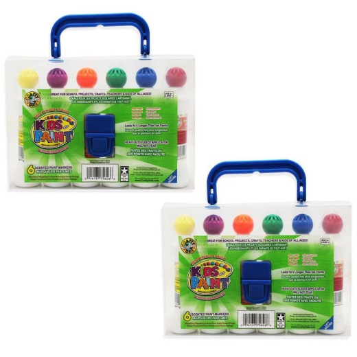 Kids Scented Paint Markers – Assorted Colors, 6 Per Pack, 2 Packs