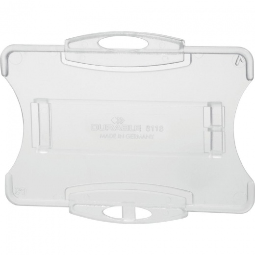 Durable® Open Style Single Id-Card Holder - 2-1/10" X 3-1/4" - Open Face - Acrylic - Transparent - 10 / Box