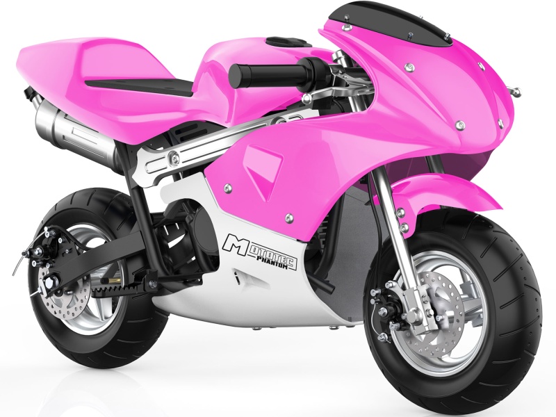 Mototec Phantom Gas Pocket Bike 49Cc 2-Stroke Pink