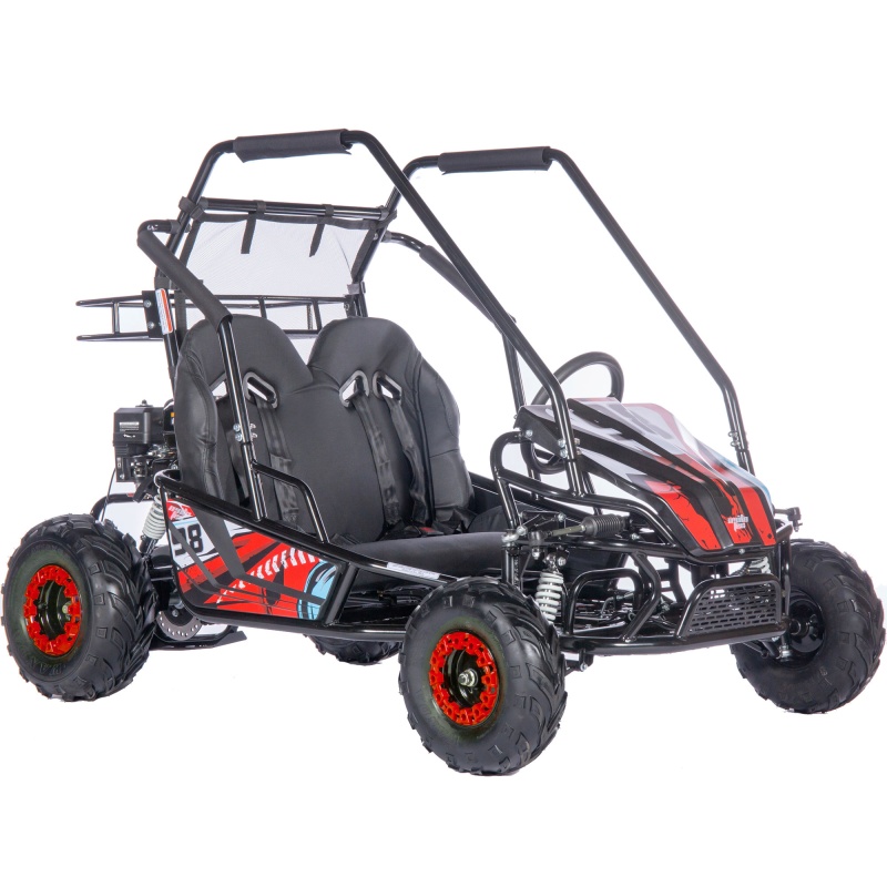 Mototec Mud Xl 212Cc 2 Seat Go Kart Full Suspension Red
