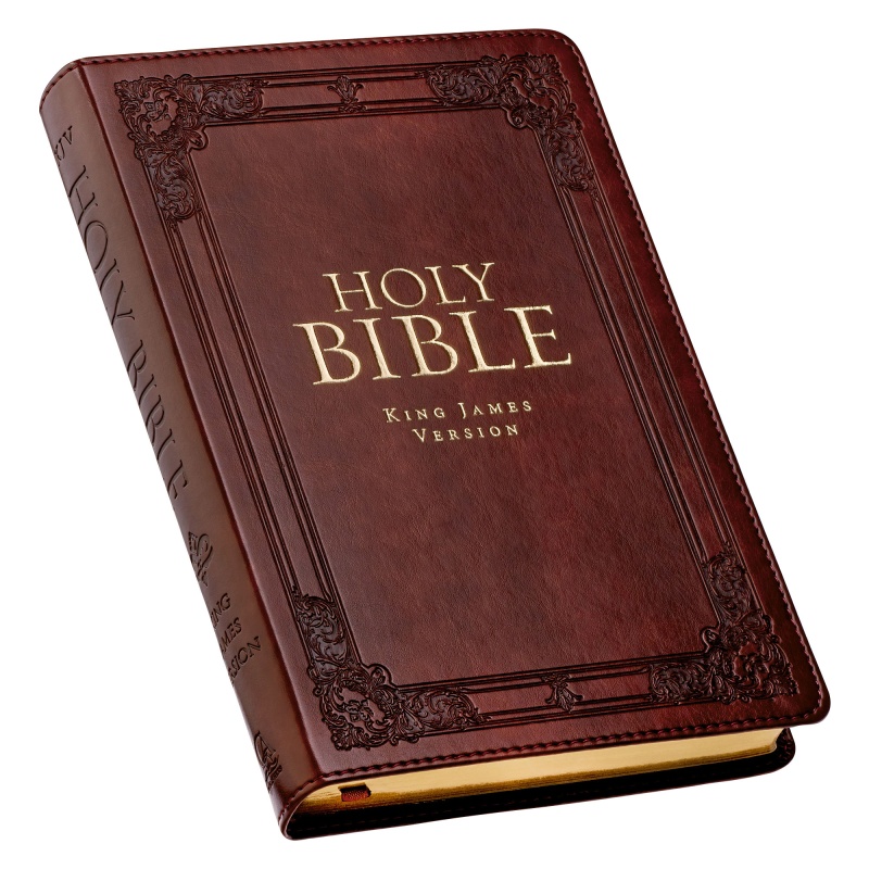 Kjv Bible Deluxe Gift Faux Leather, Saddle Tab