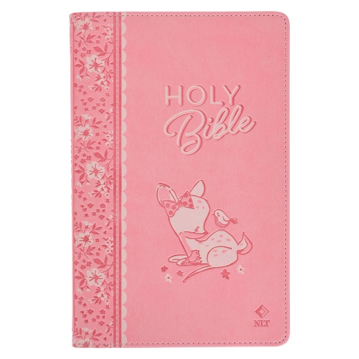 Pink Faux Leather NLT Baby Keepsake Bible for Girls