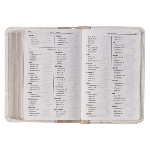 KJV Bible Mini Pocket Faux Leather, White