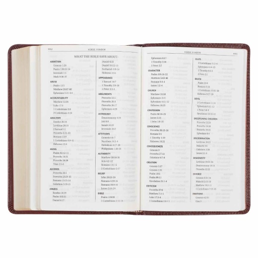Kjv Bible Compact Faux Leather, Saddle Tan