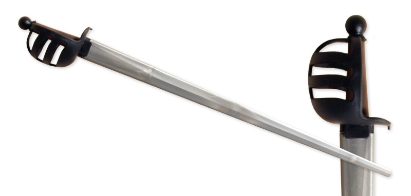 Synthetic Basket Hilt Sparring Sword: Silver Blade
