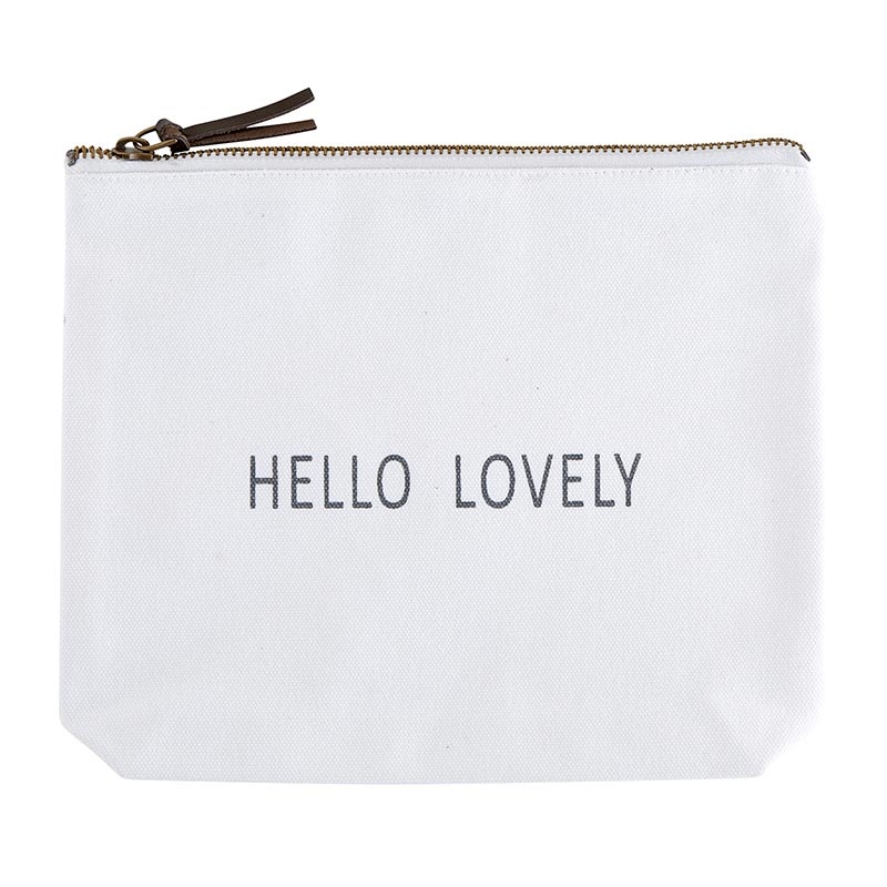 Face To Face Canvas Zip Pouch - Hello Lovely