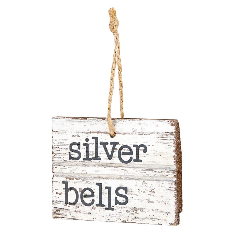 Face To Face Wood Ornament - Silver Bells