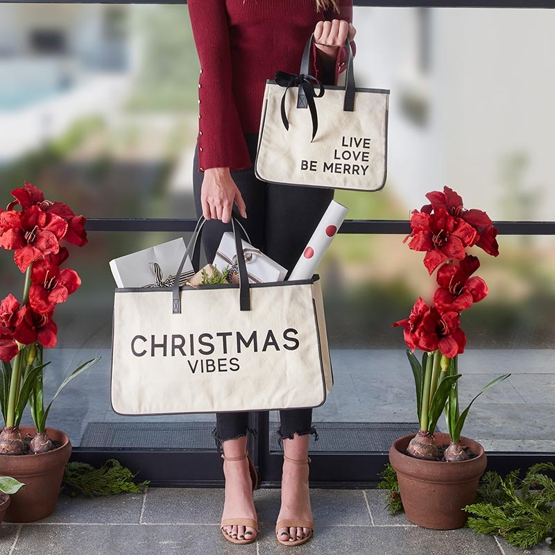 Holiday Canvas Tote - Christmas Vibes