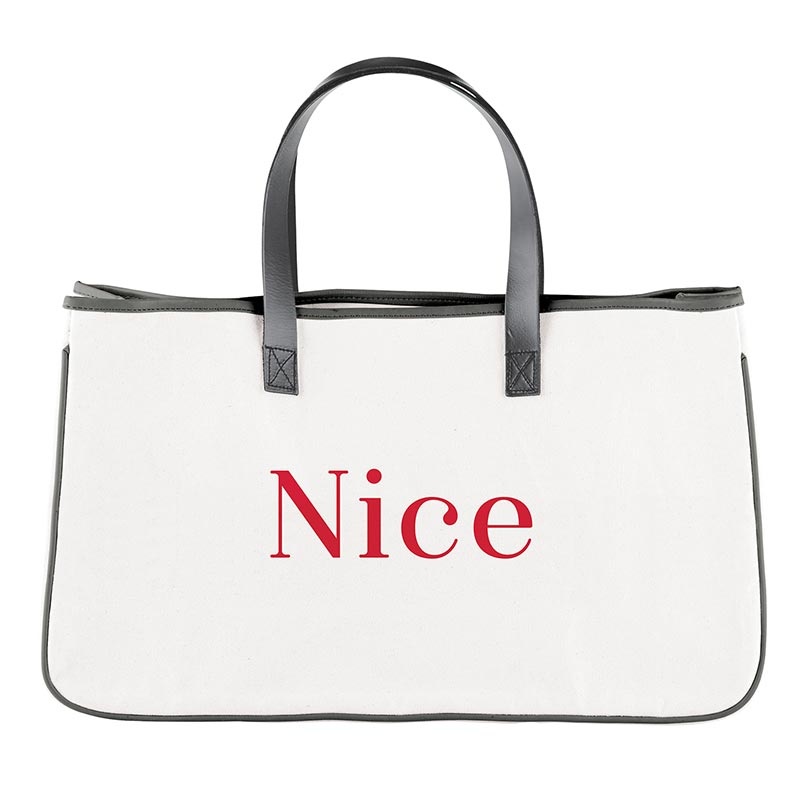 Face To Face Canvas Tote - Nice/Naughty