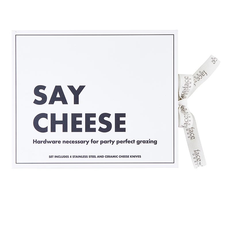 Face To Face Say Cheese Ceramic Cheese Knives Book Box