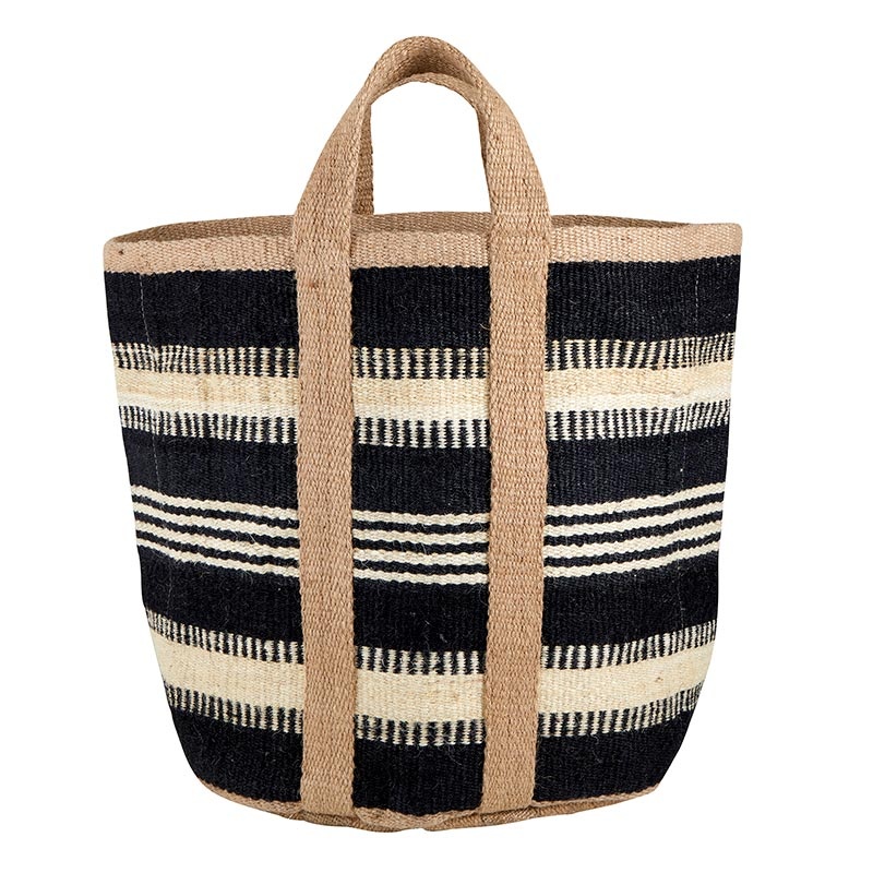 Basket Bag - Black With Ivory