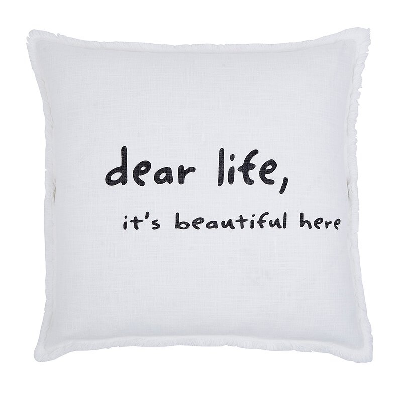 Face To Face Square Sofa Pillow - Dear Life, It's Beautiful Here
