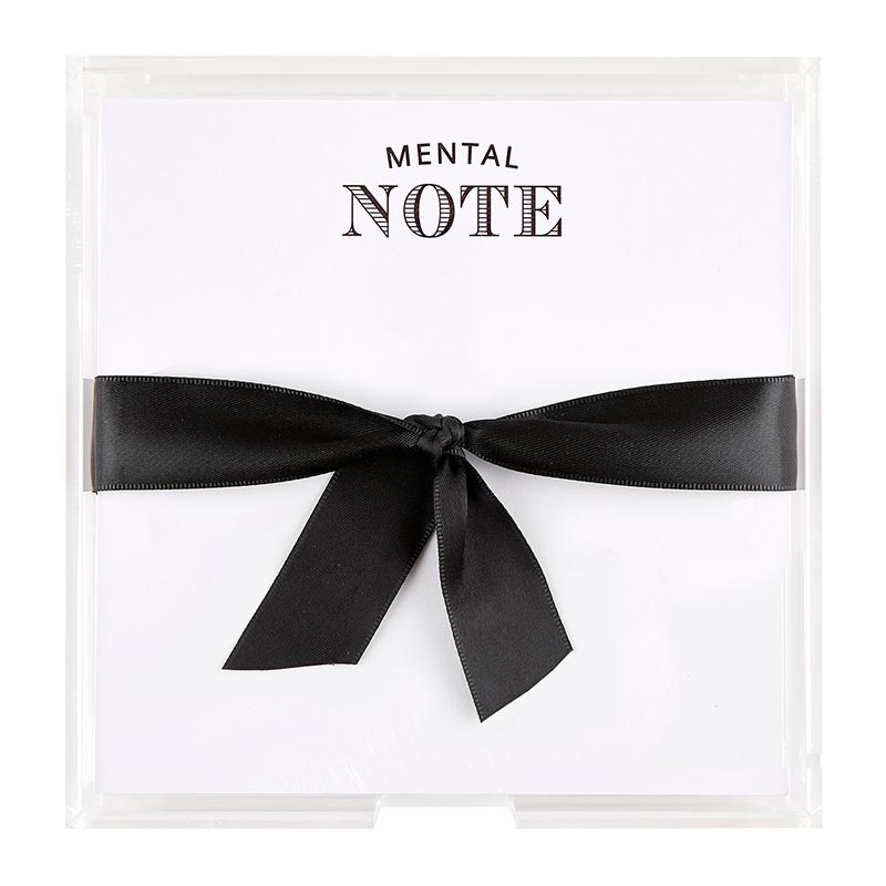 Square Notepaper In Acrylic Tray - Mental Note