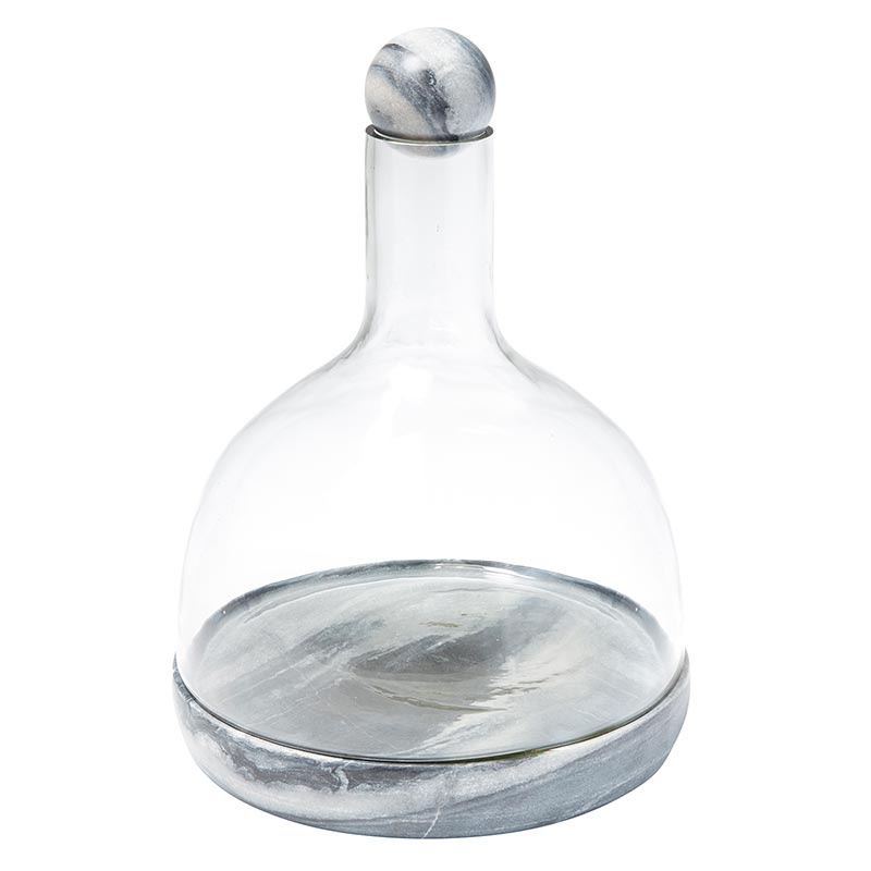 Grey Marble And Glass Wine Carafe