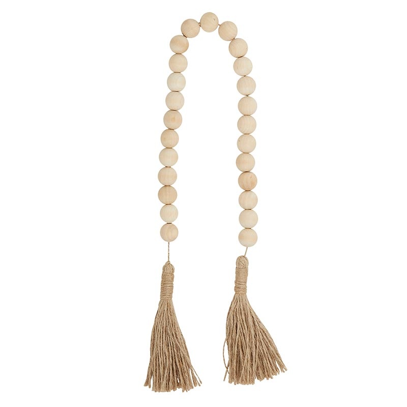 Wood Beads - Natural With Jute