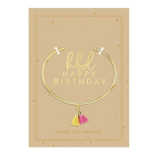 Tassel Cuff Bracelet - Happy Birthday