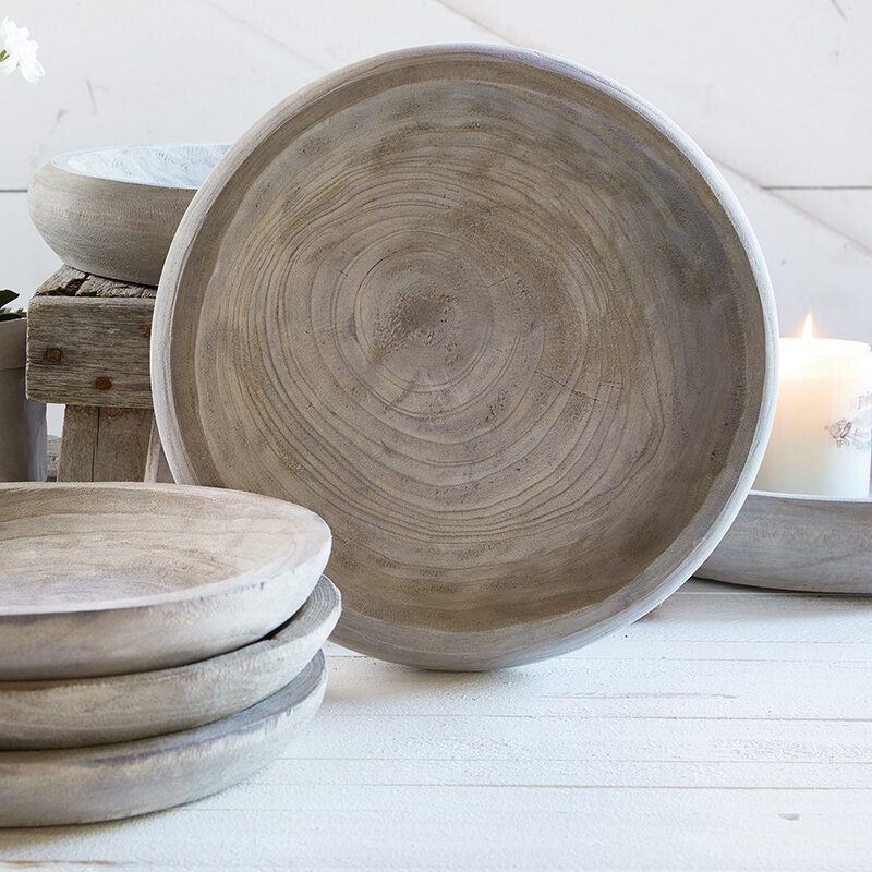 Paulownia Wood Bowl - Large - Grey