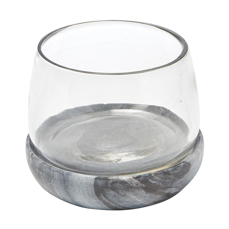 Small Grey Marble & Glass Bowl